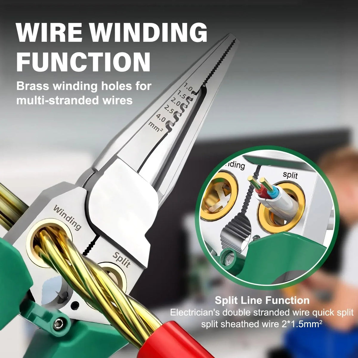 Mroace 8-in-1 Wire Stripper with Voltage Tester - MROACE