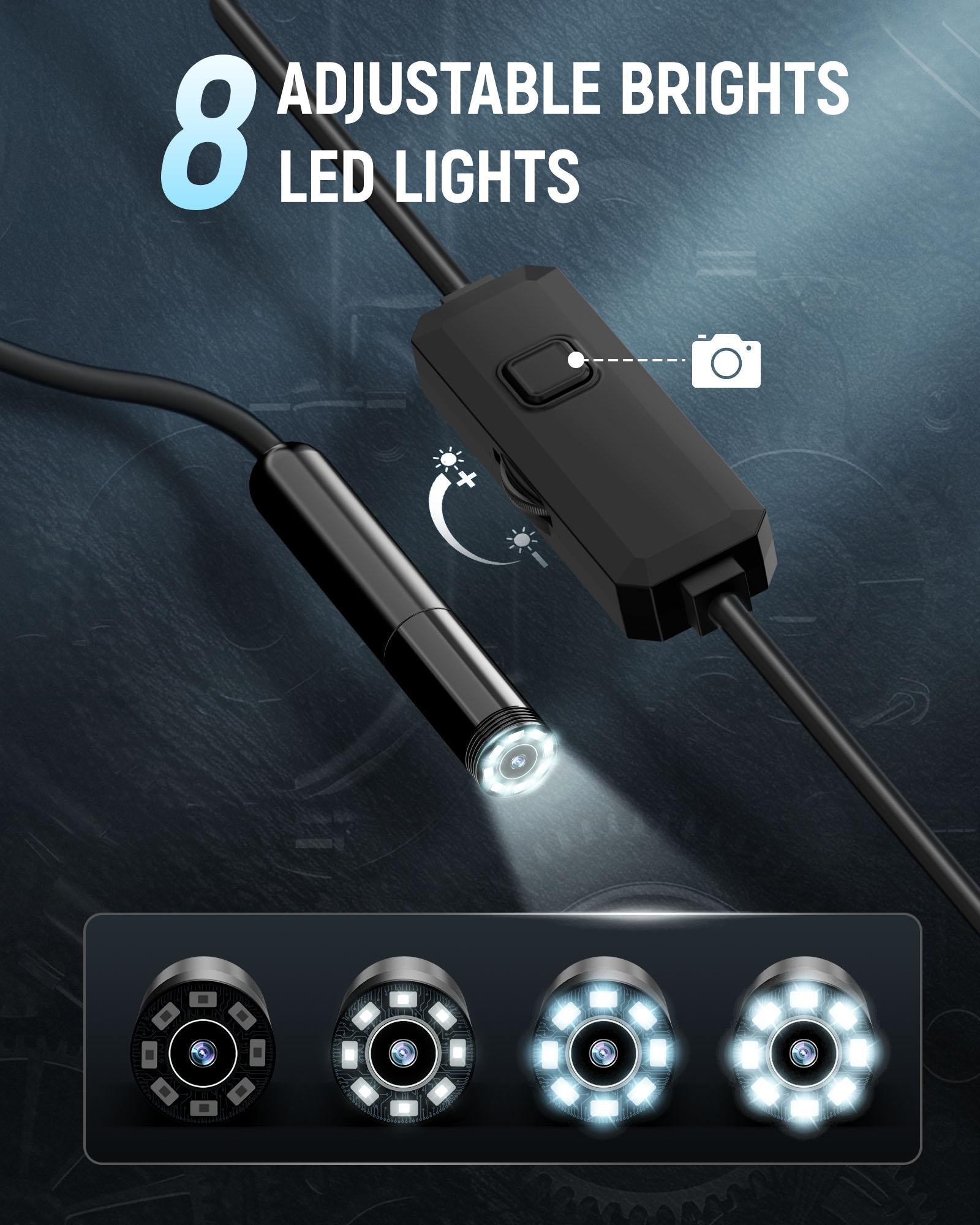 Mroace 8-LED HD Borescope Camera