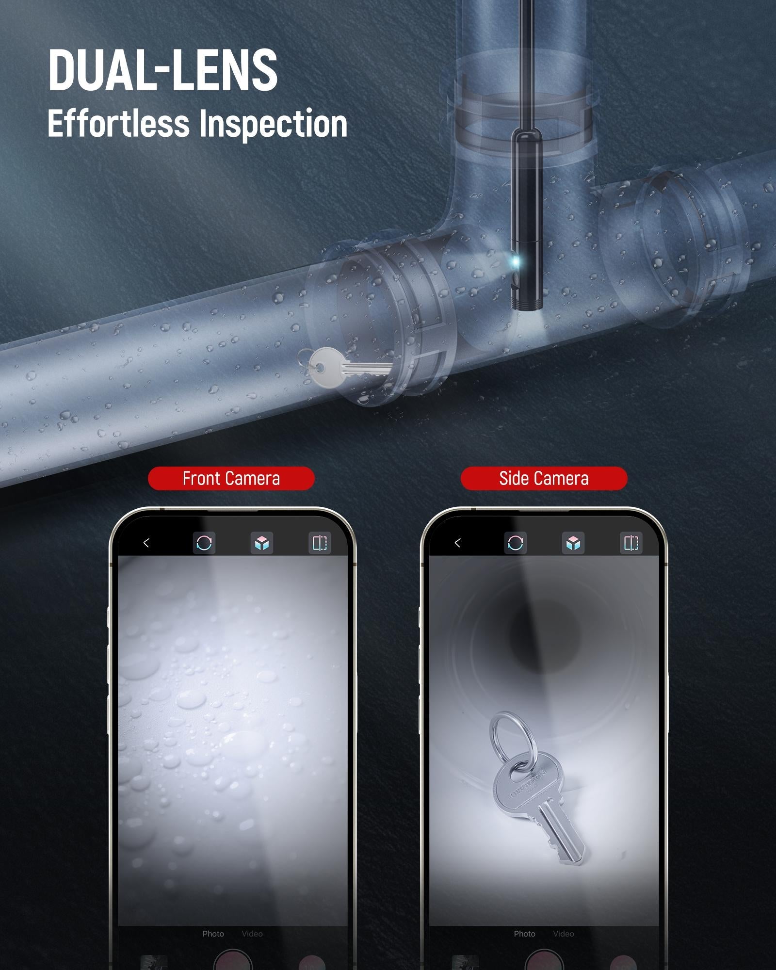 Mroace 8-LED HD Borescope Camera