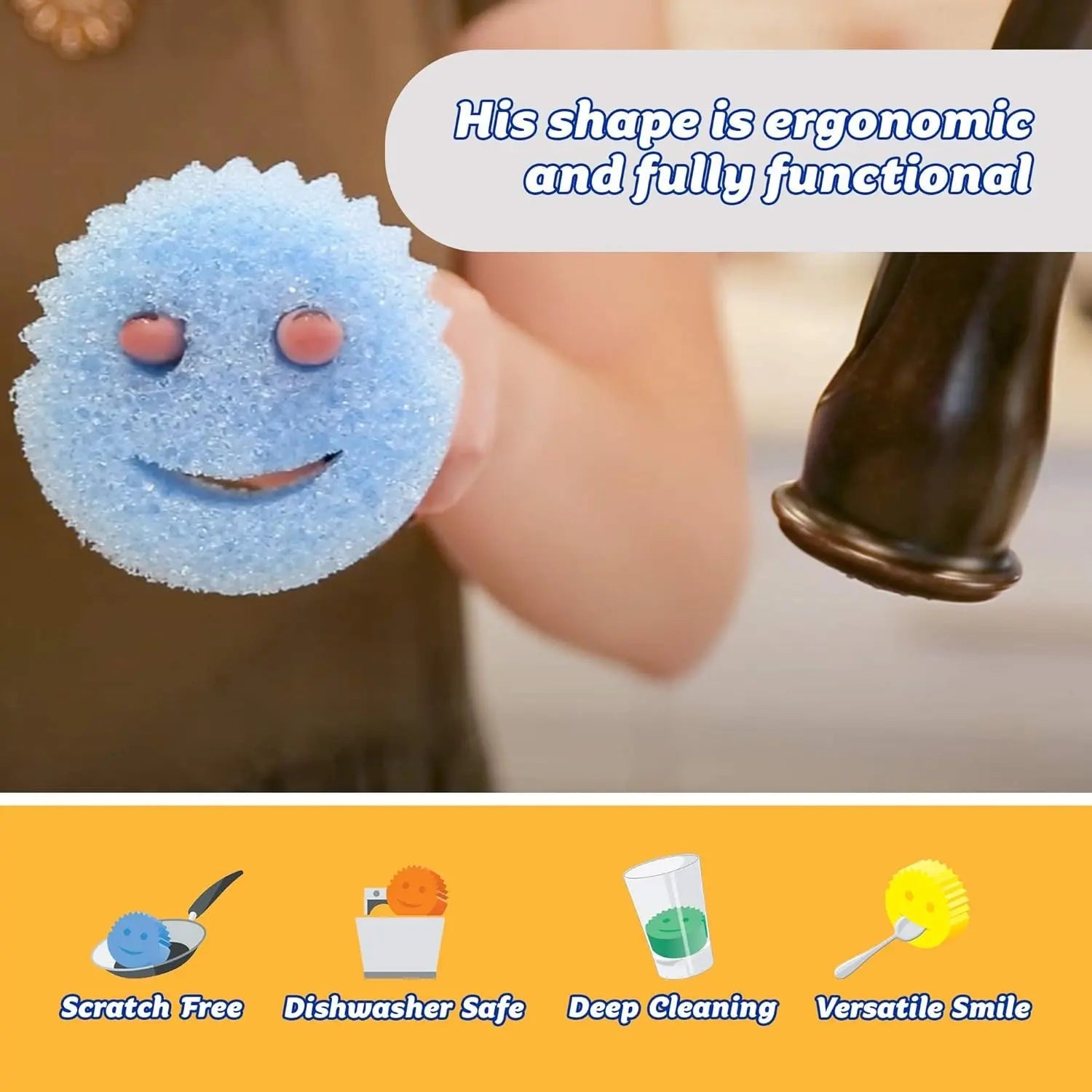 Mroace 8-Pack Scratch-Free Multipurpose Kitchen Cleaning Sponges
