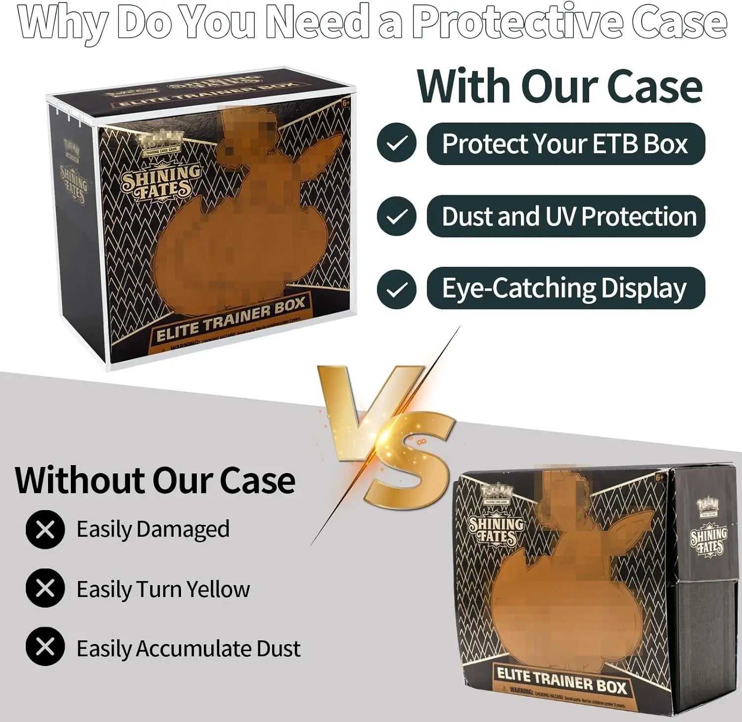 Mroace Acrylic Booster Box Display Case with Magnetic Lid