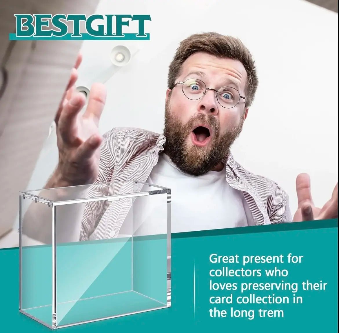 Mroace Acrylic Booster Box Display Case with Magnetic Lid