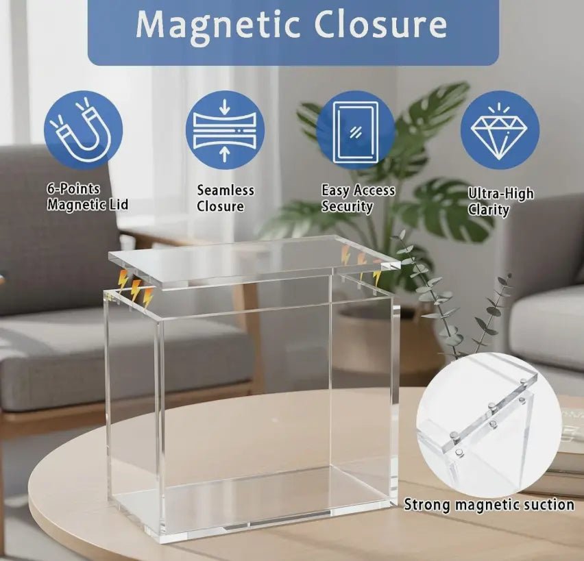Mroace Acrylic Booster Box Display Case with Magnetic Lid