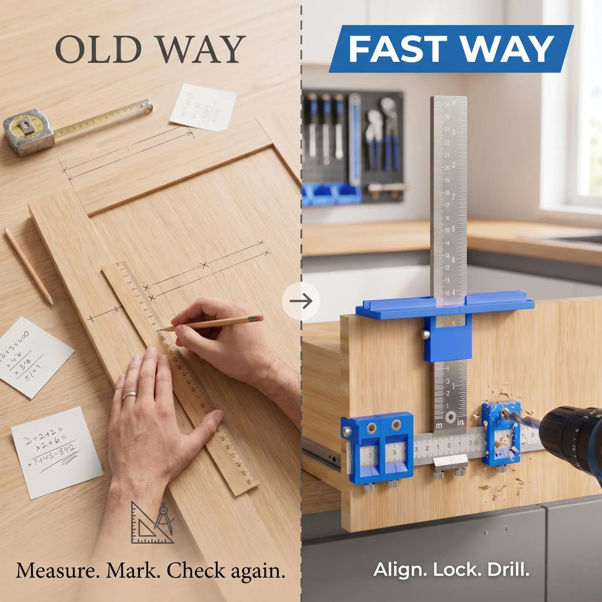 Mroace Adjustable Cabinet Hardware Jig