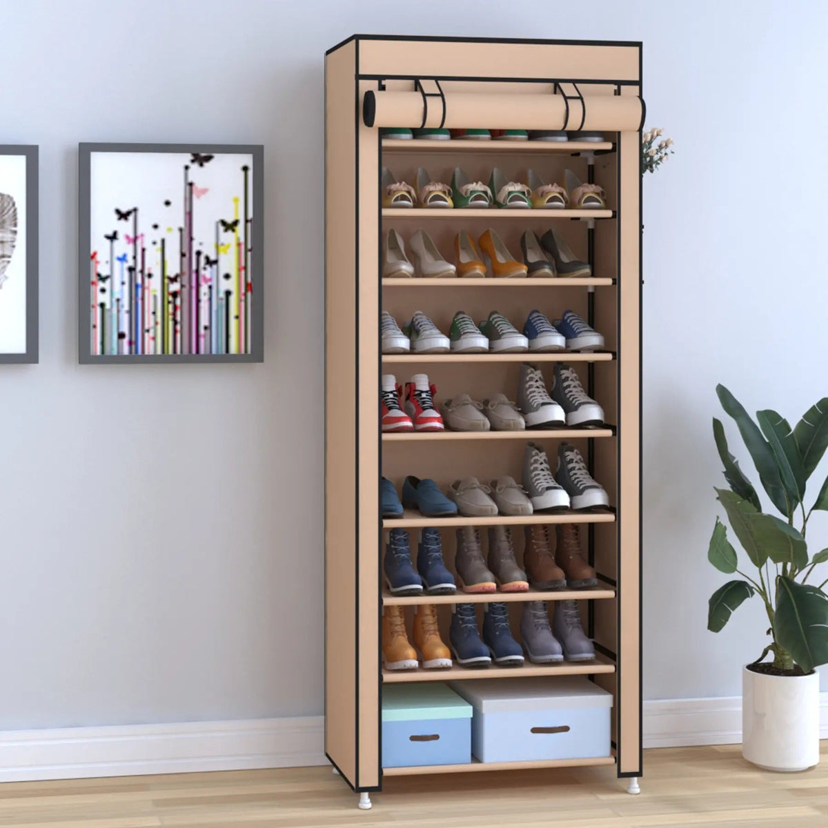 Mroace Adjustable Dustproof Shoe Storage Rack