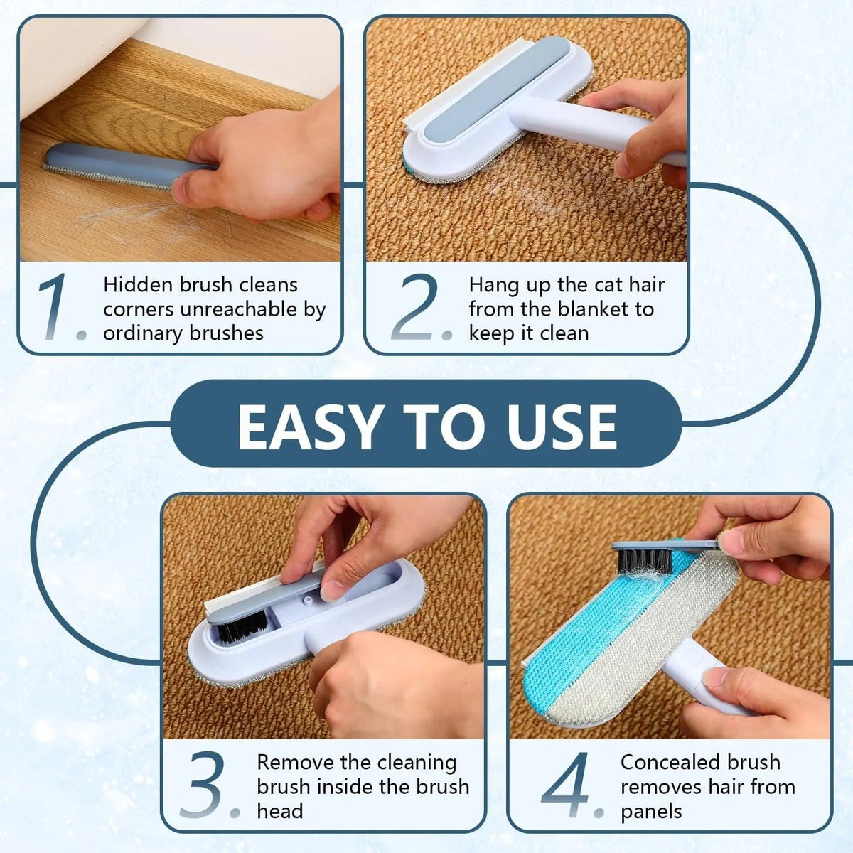 Mroace Adjustable Long Handle Pet Fur Remover Multi Tool