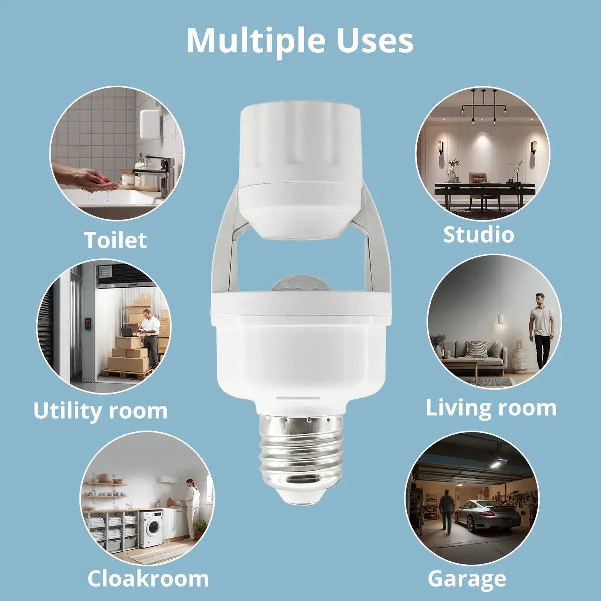 Mroace Adjustable Motion Sensor Bulb Socket Adapter