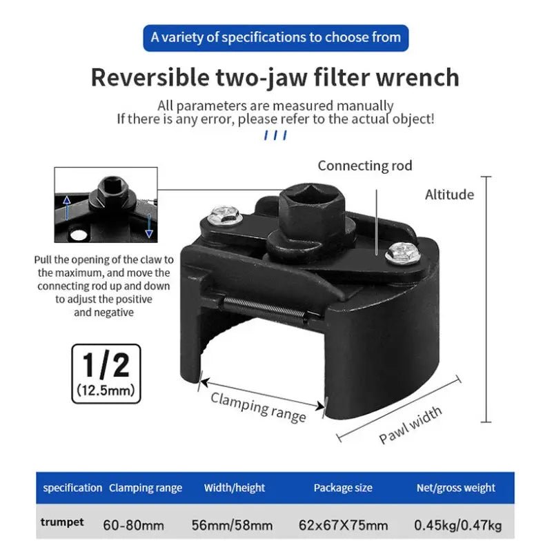 Mroace Adjustable Oil Filter Wrench