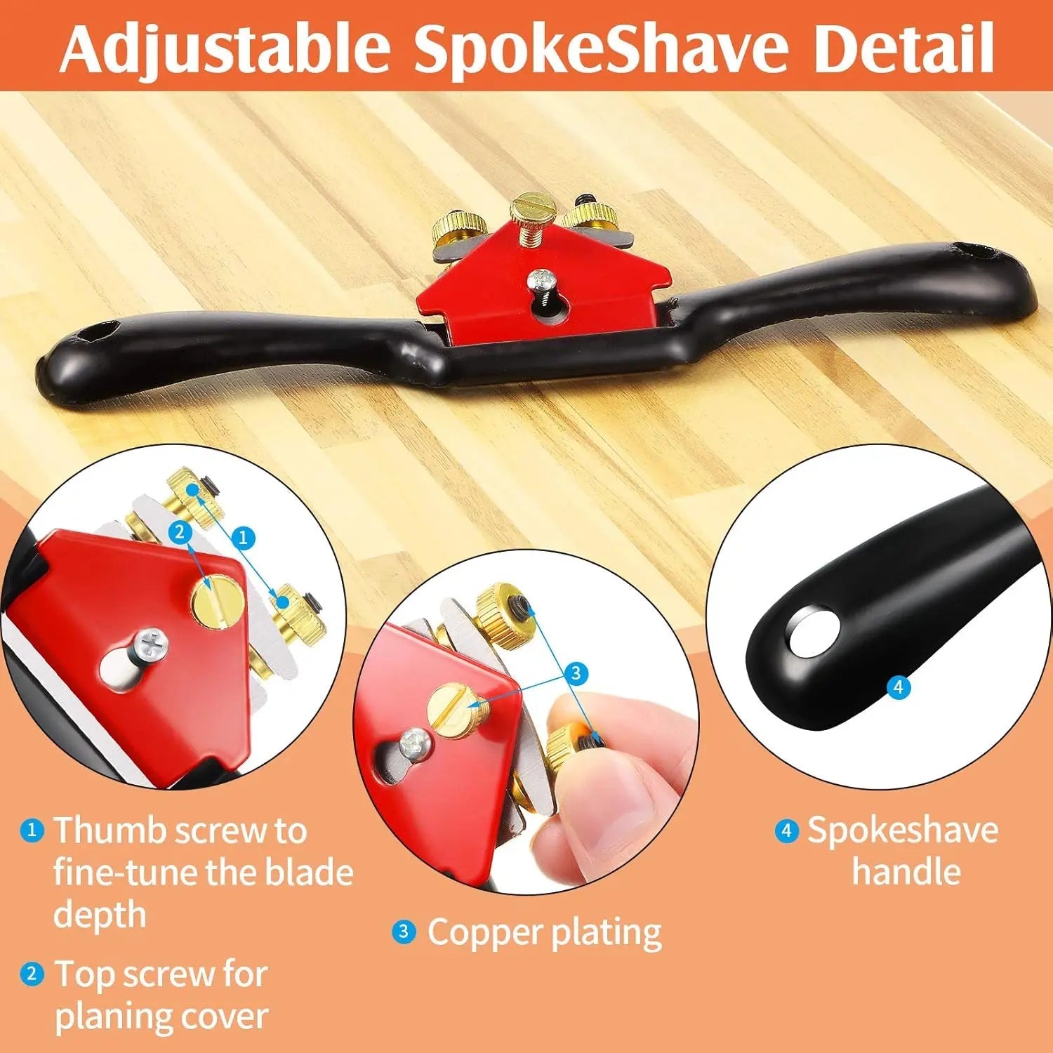 Mroace Adjustable Spokeshave Hand Planer