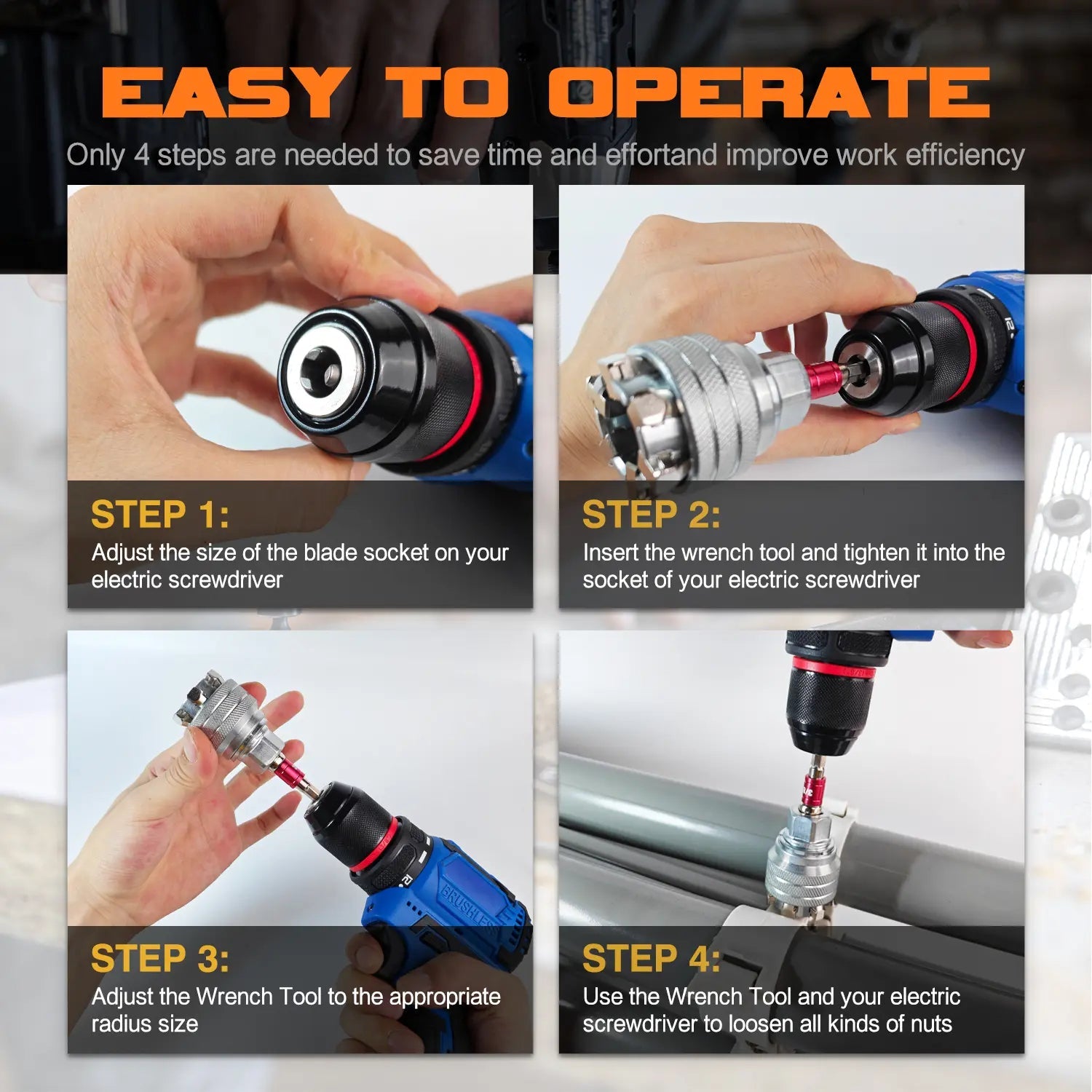 Mroace Adjustable Universal Socket Wrench Adapter