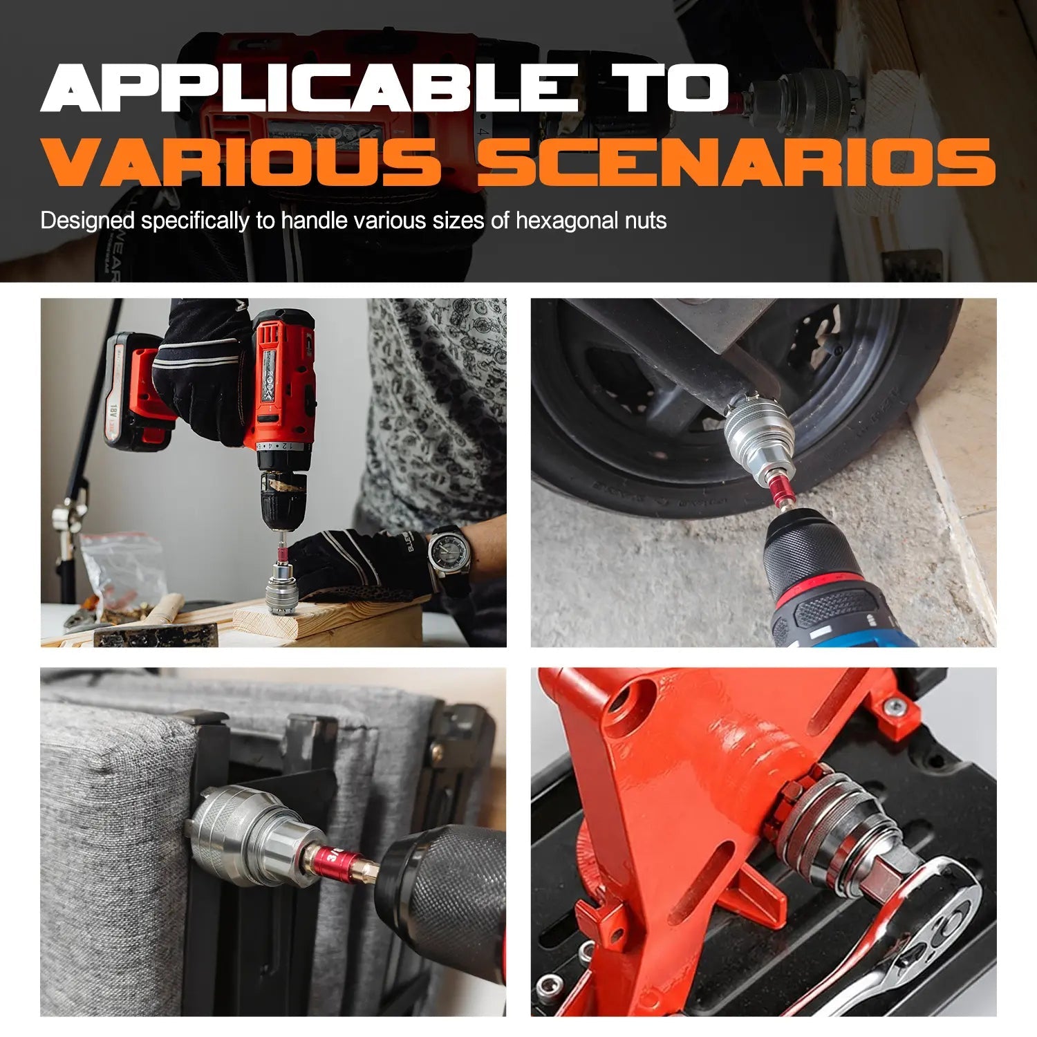 Mroace Adjustable Universal Socket Wrench Adapter
