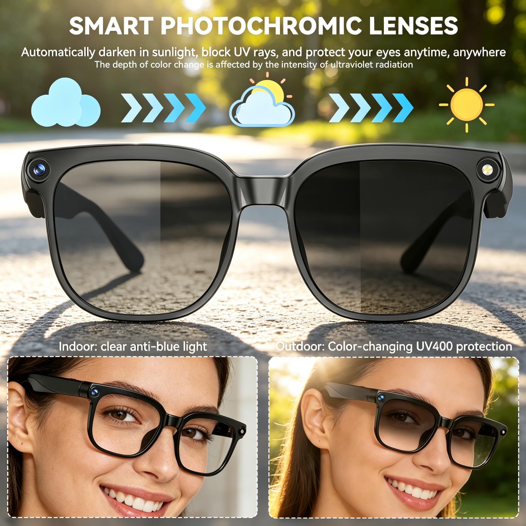 Mroace AI Smart Camera Glasses with Real Time Translation and Voice Assistant