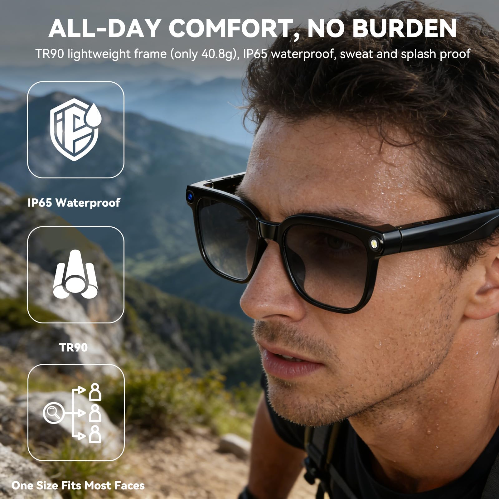 Mroace AI Smart Camera Glasses with Real Time Translation and Voice Assistant