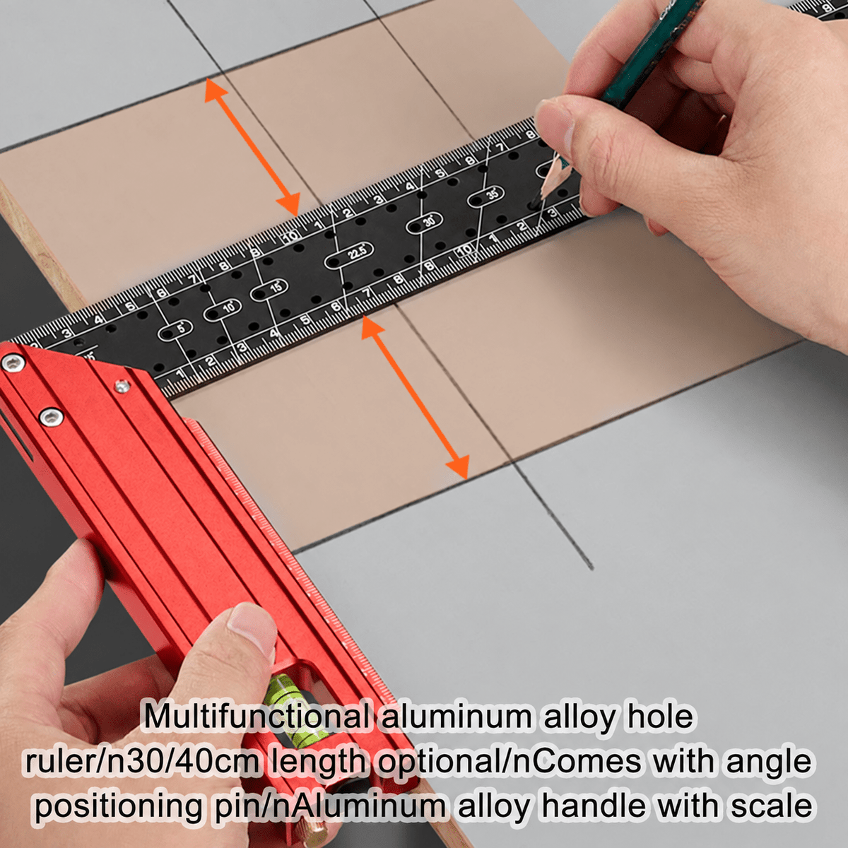 Mroace Aluminum Alloy Carpenter Square With Level