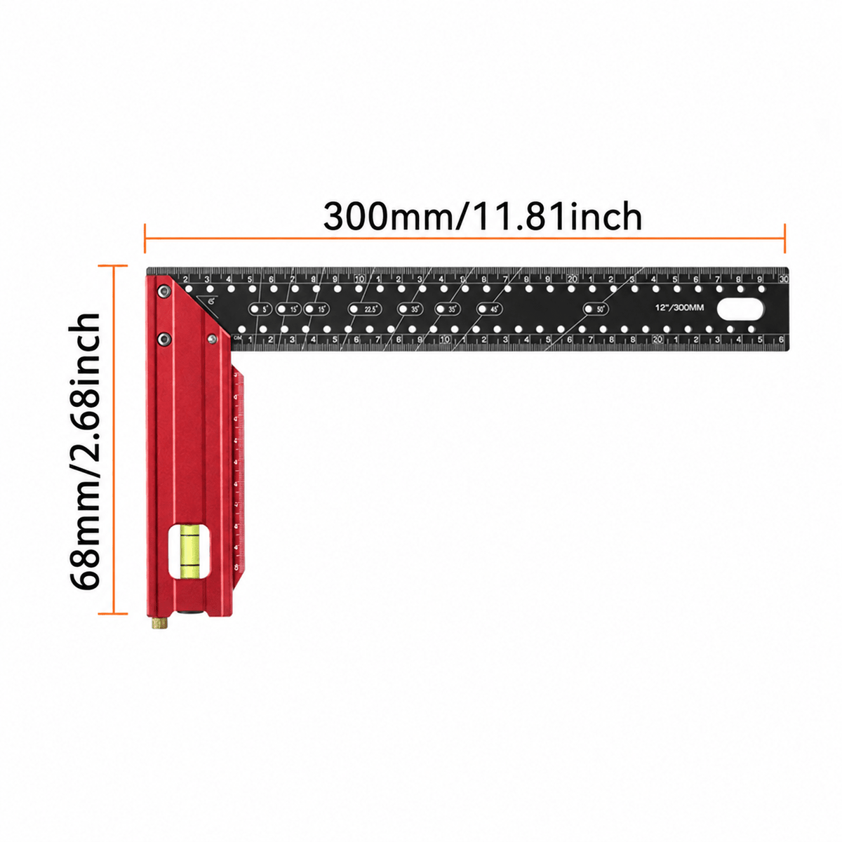Mroace Aluminum Alloy Carpenter Square With Level