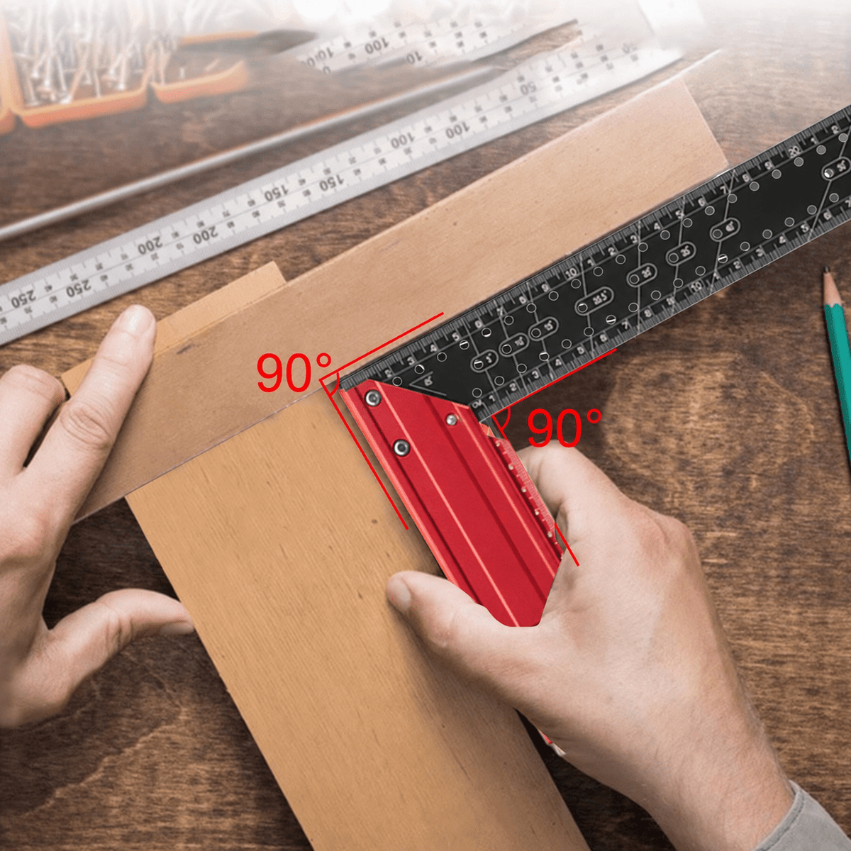 Mroace Aluminum Alloy Carpenter Square With Level