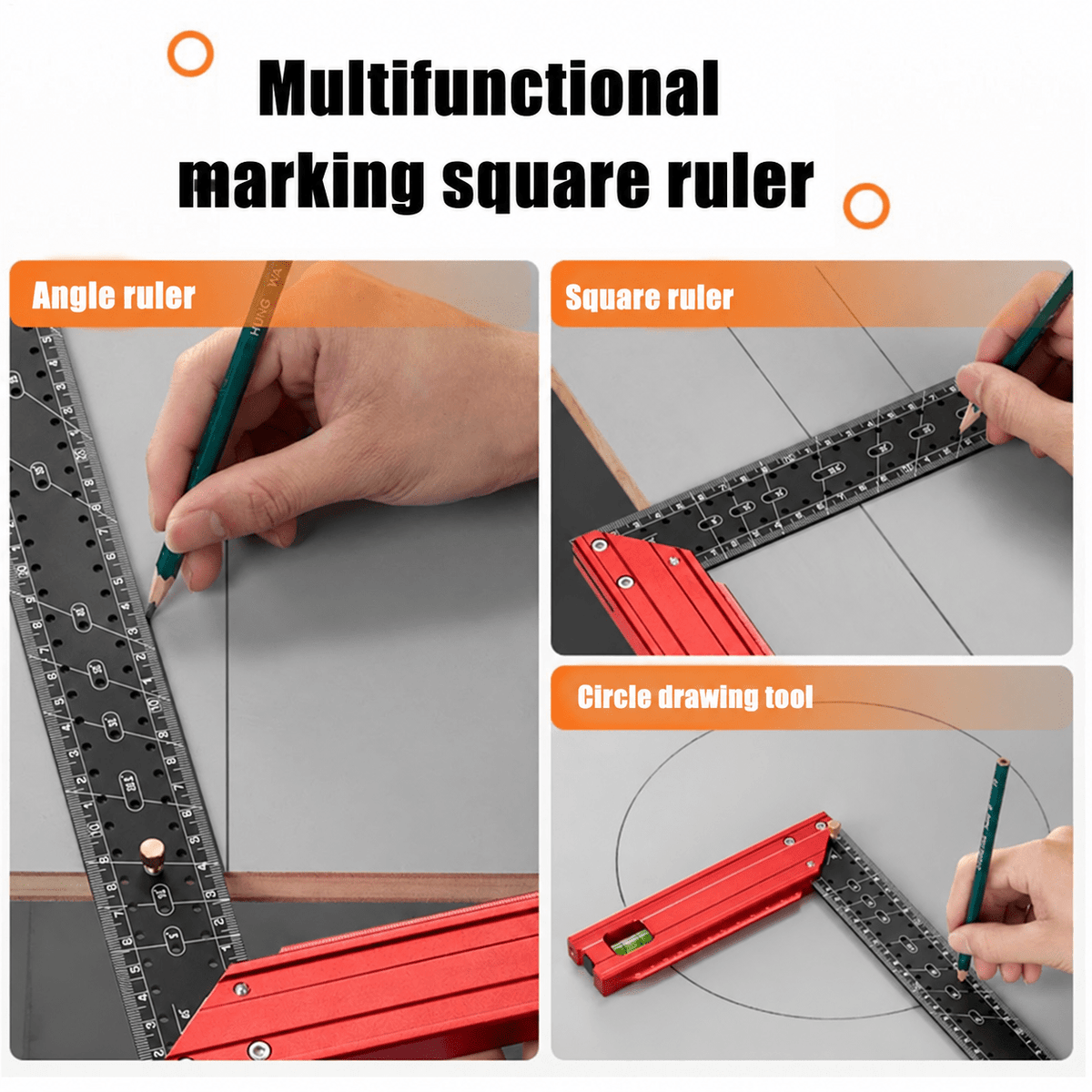 Mroace Aluminum Alloy Carpenter Square With Level