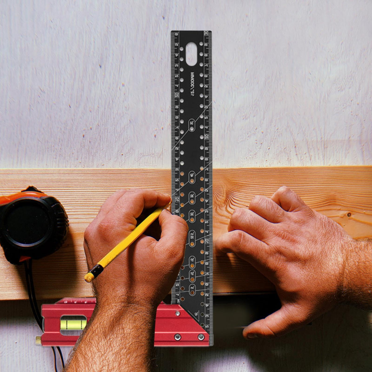Mroace Aluminum Alloy Carpenter Square With Level