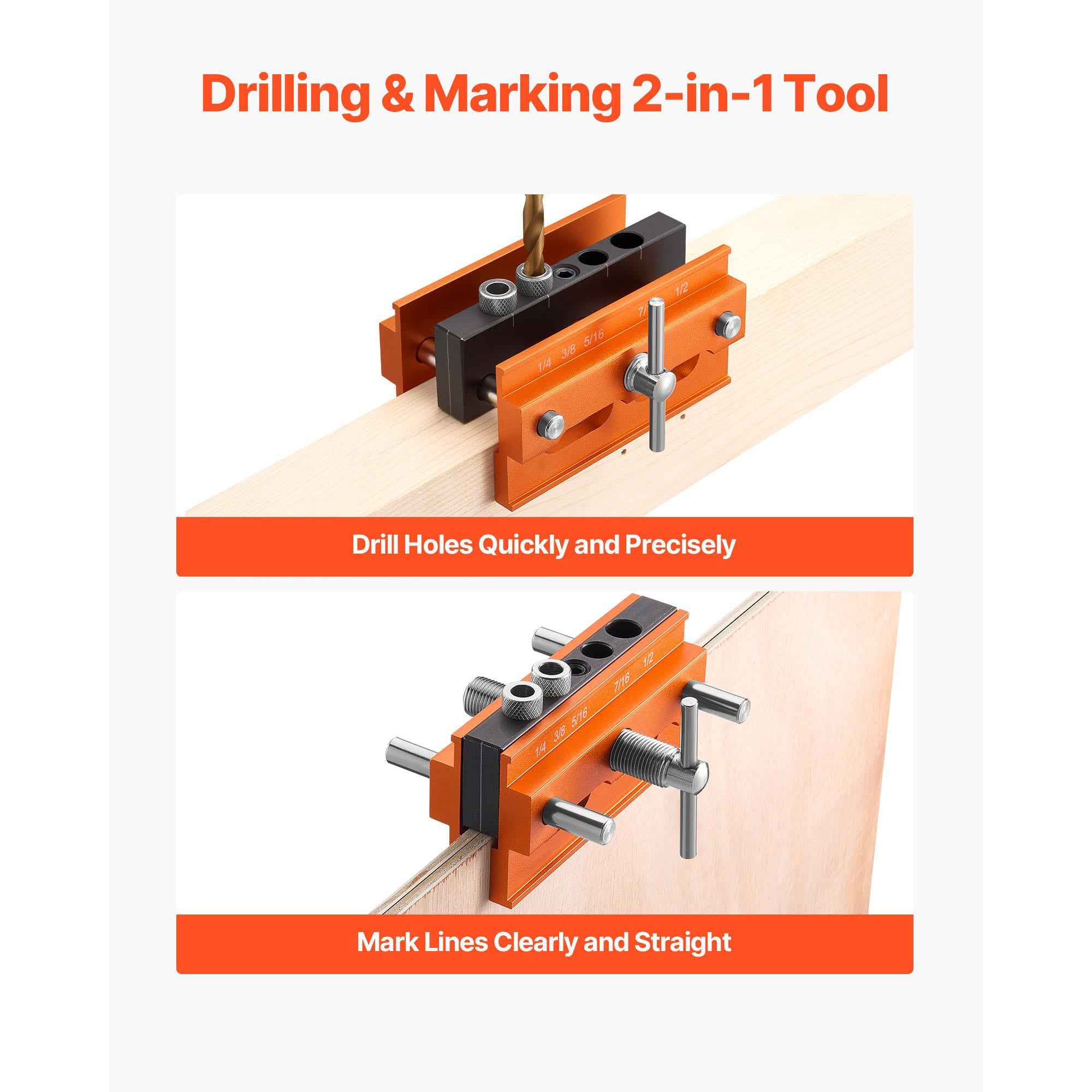 Mroace Aluminum Alloy Self Centering Doweling Jig Kit
