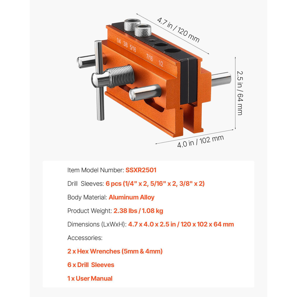 Mroace Aluminum Alloy Self Centering Doweling Jig Kit