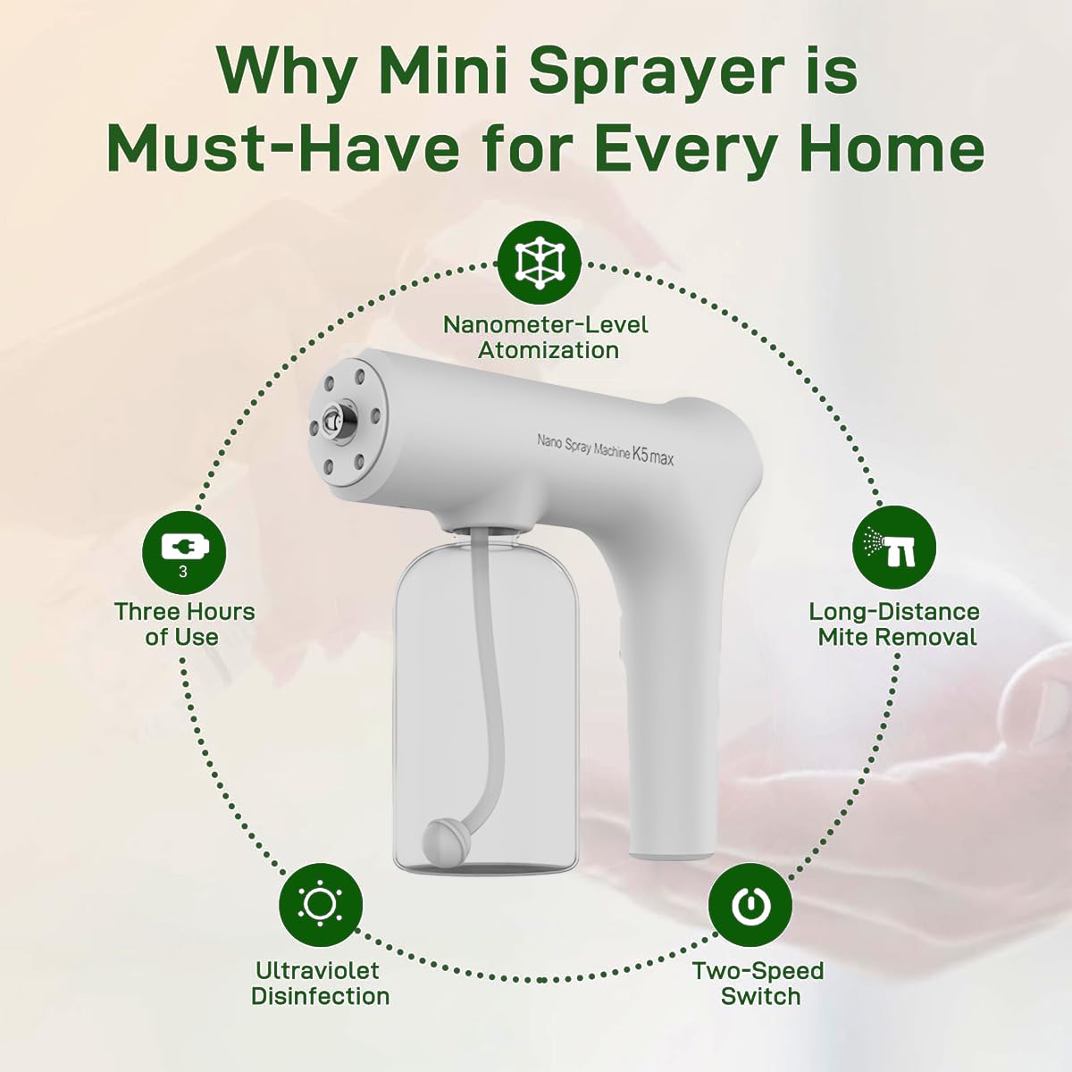 Mroace Atomizer Sprayer Rechargeable Nano Mist & Barber Spray Gun