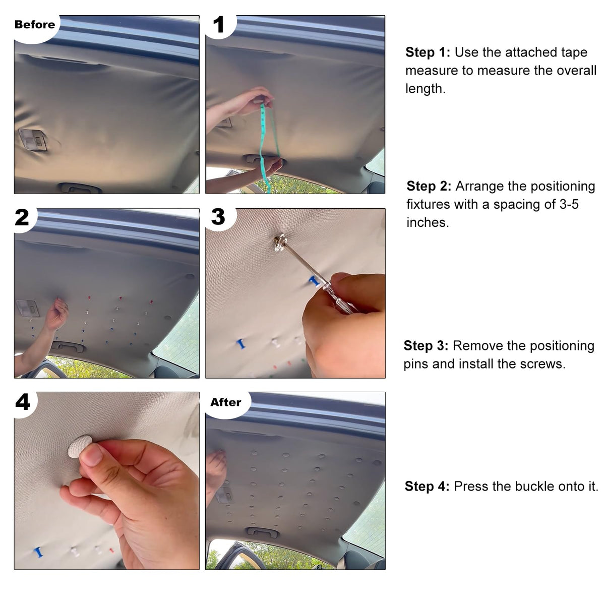 Mroace Automotive Car Roof Headliner Repair Button Pins Kit
