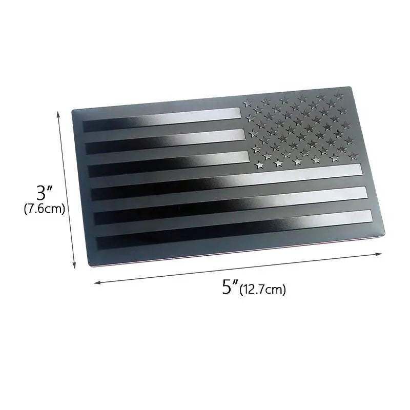 Mroace Black Metal American Flag Badge Decals 4PCS