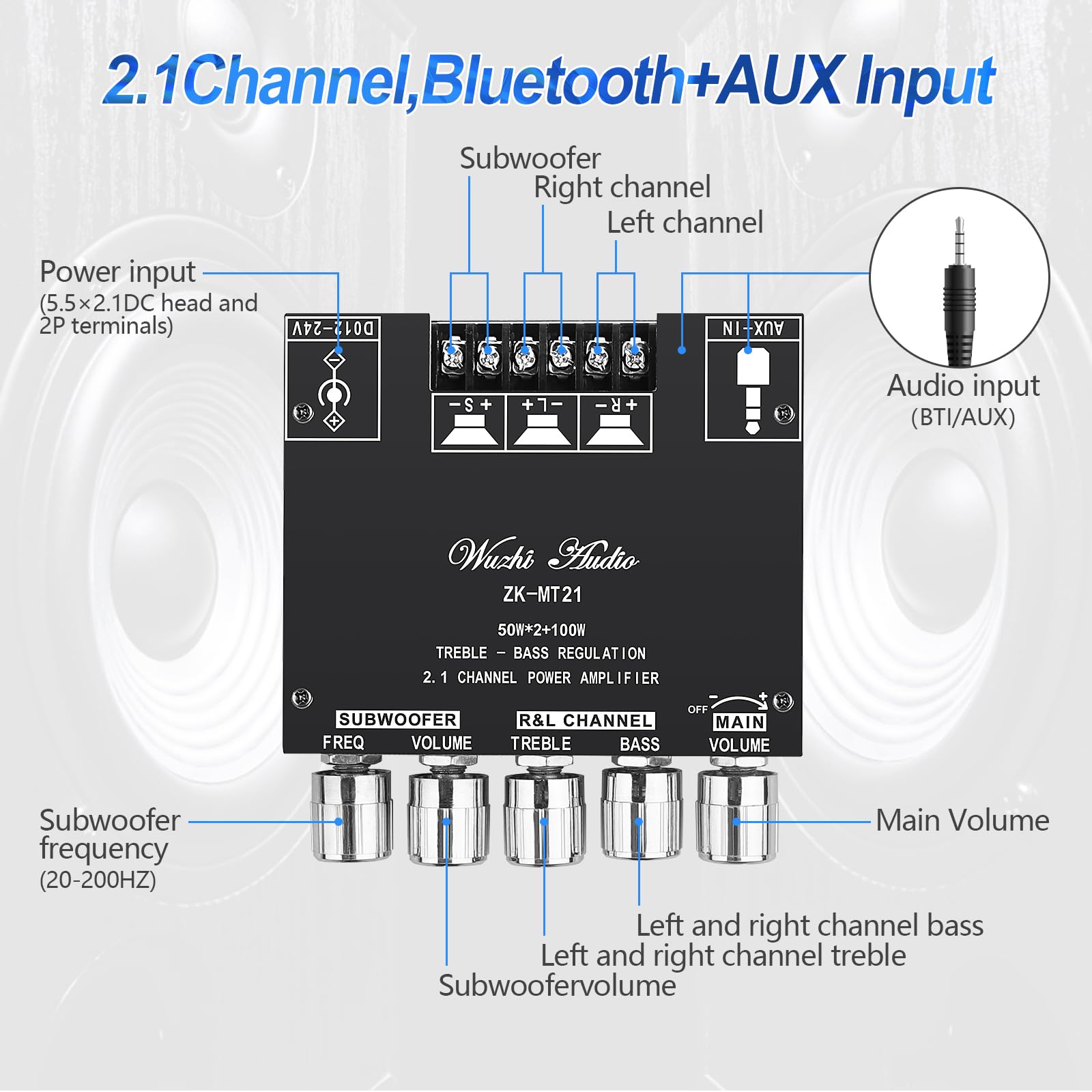 Mroace Bluetooth 5.0 Audio Amplifier Board