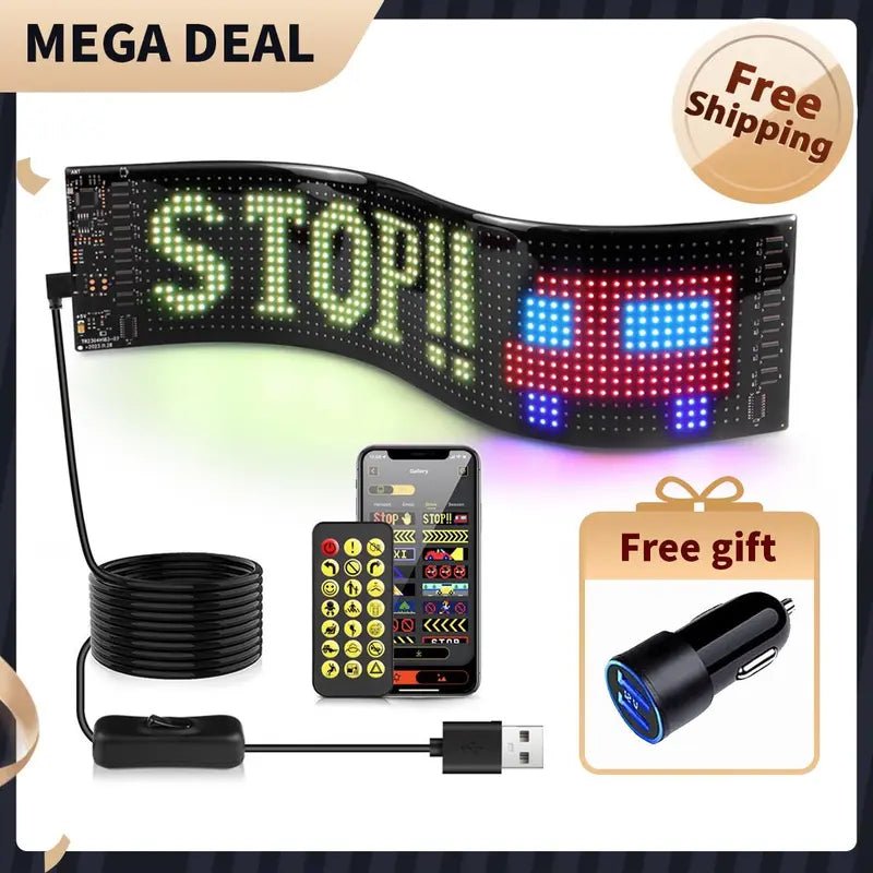 Mroace Bluetooth Programmable LED Windshield Devil Eyes Display