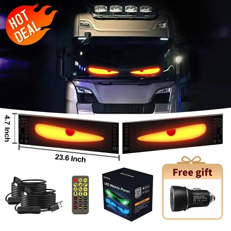 Mroace Bluetooth Programmable LED Windshield Devil Eyes Display