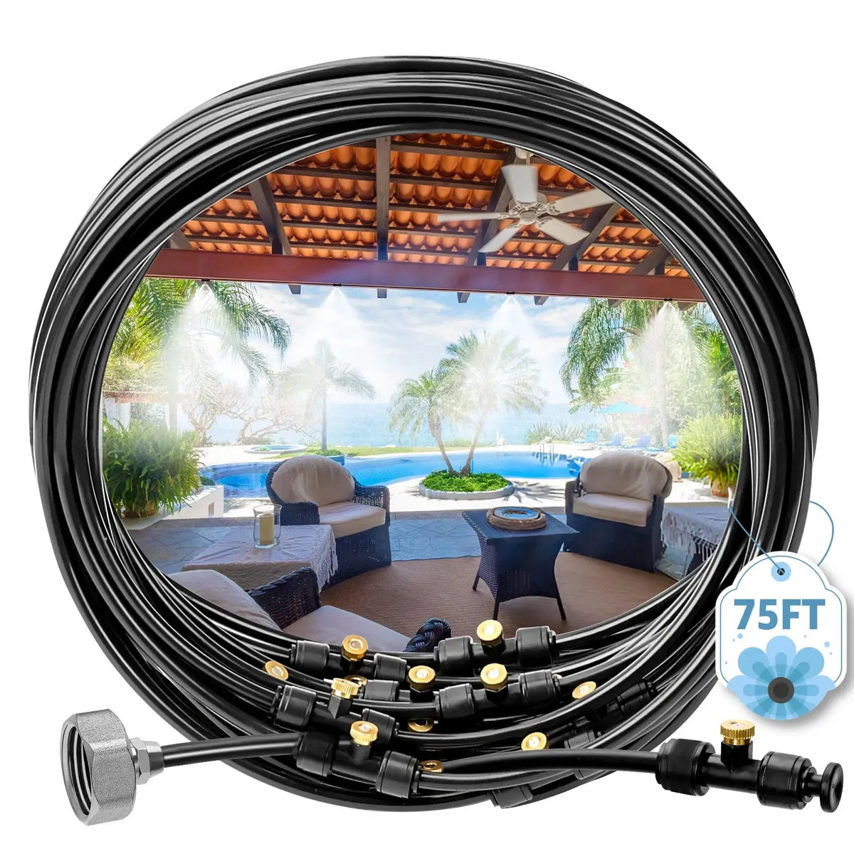 Mroace Brass Nozzle Outdoor Misting Cooling System