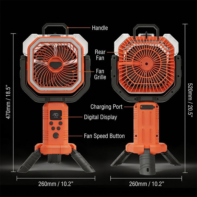 Mroace Camping Fan Portable Adjustable Height Stand