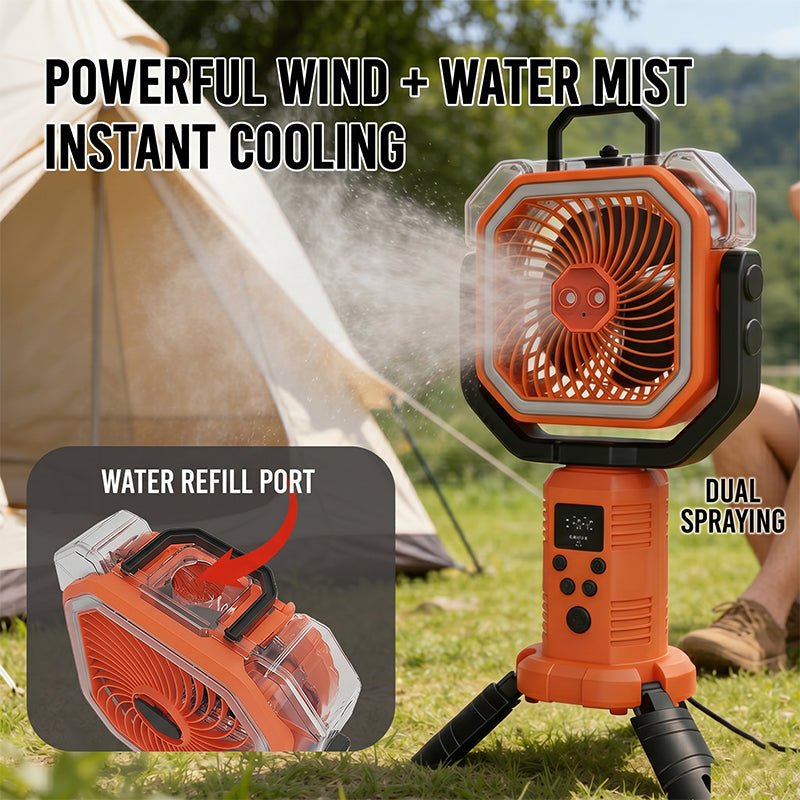 Mroace Camping Fan Portable Adjustable Height Stand