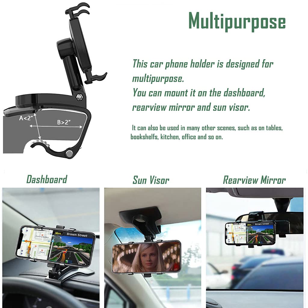 Mroace Car Phone Holder with 360 Degree Rotation