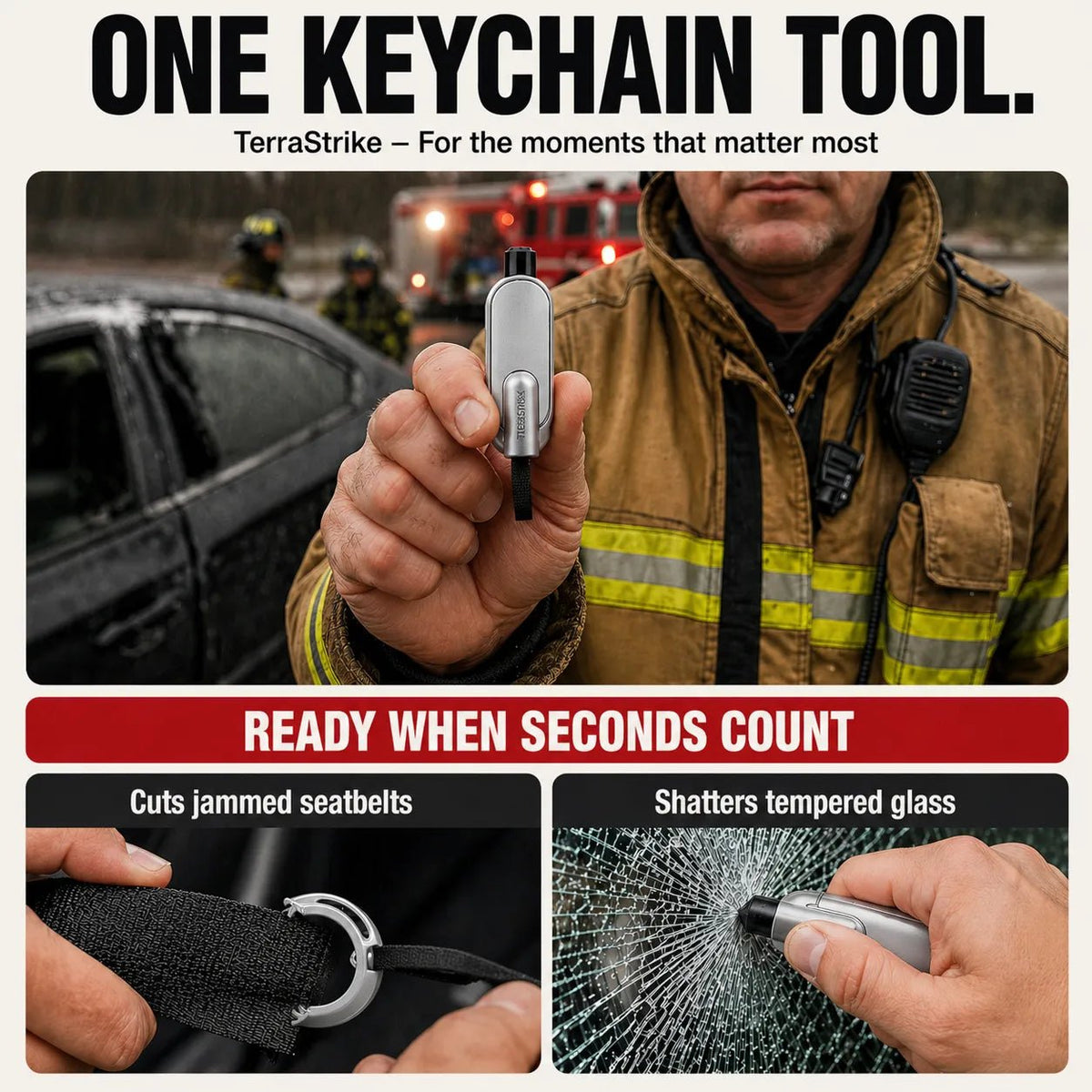 Mroace Compact Car Escape Tool Keychain
