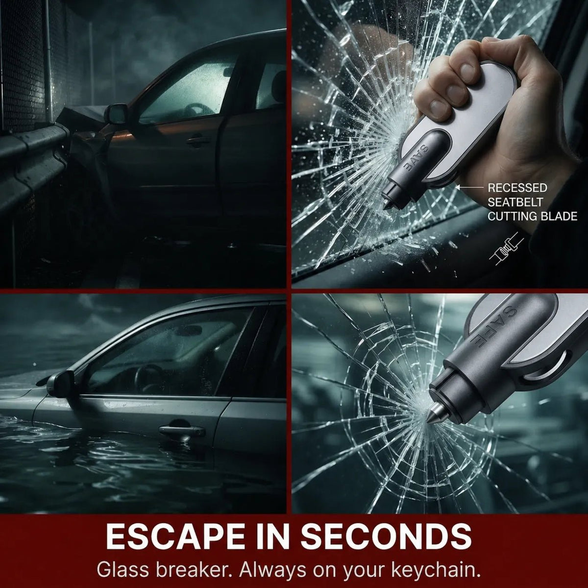 Mroace Compact Car Escape Tool Keychain