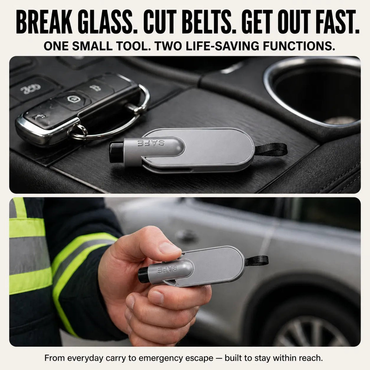 Mroace Compact Car Escape Tool Keychain