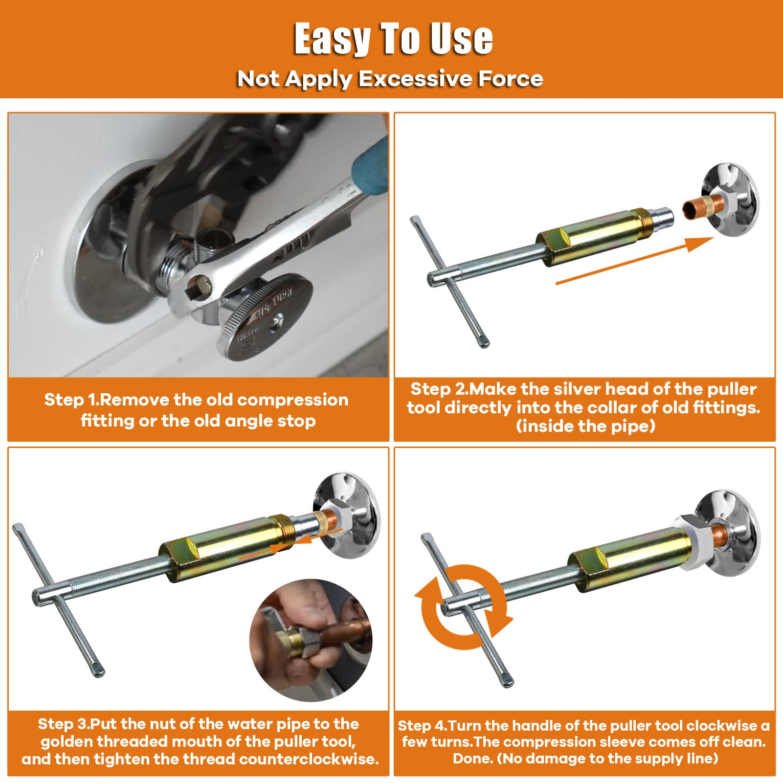 Mroace Compression Sleeve Puller Tool for 1/2-Inch Fittings