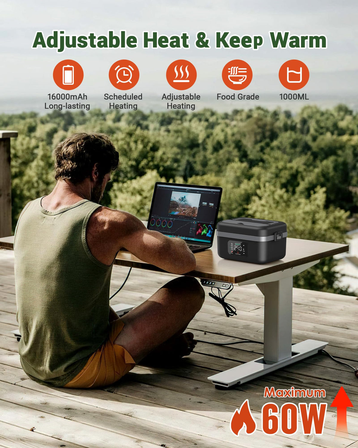 Mroace Cordless Electric Lunch Box