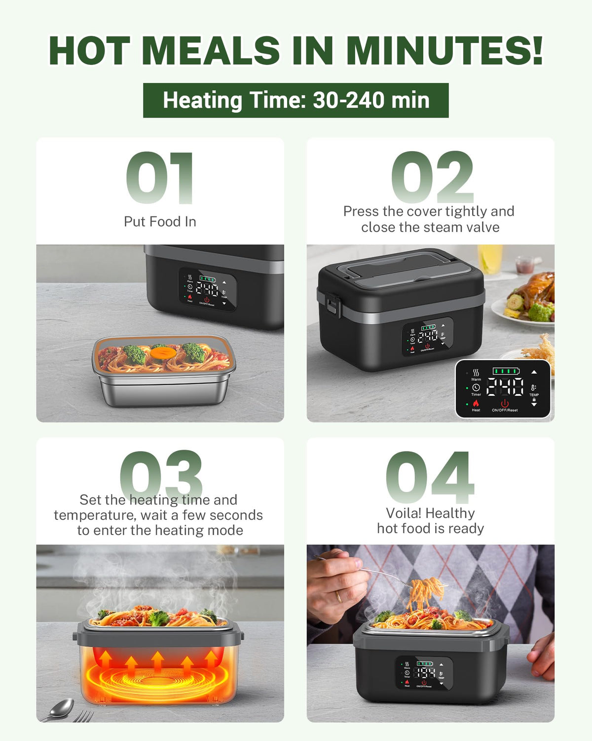 Mroace Cordless Electric Lunch Box