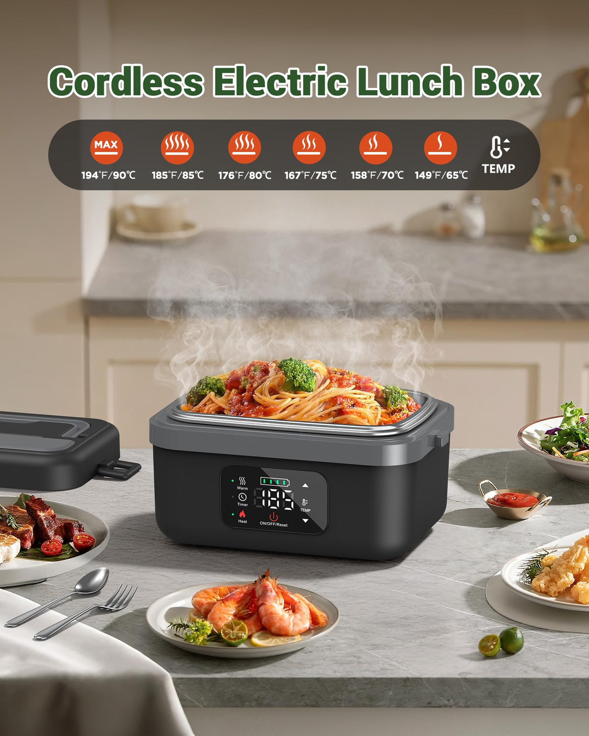 Mroace Cordless Electric Lunch Box