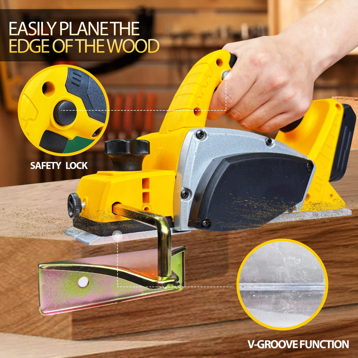 Mroace Cordless Handheld Planer for Woodworking