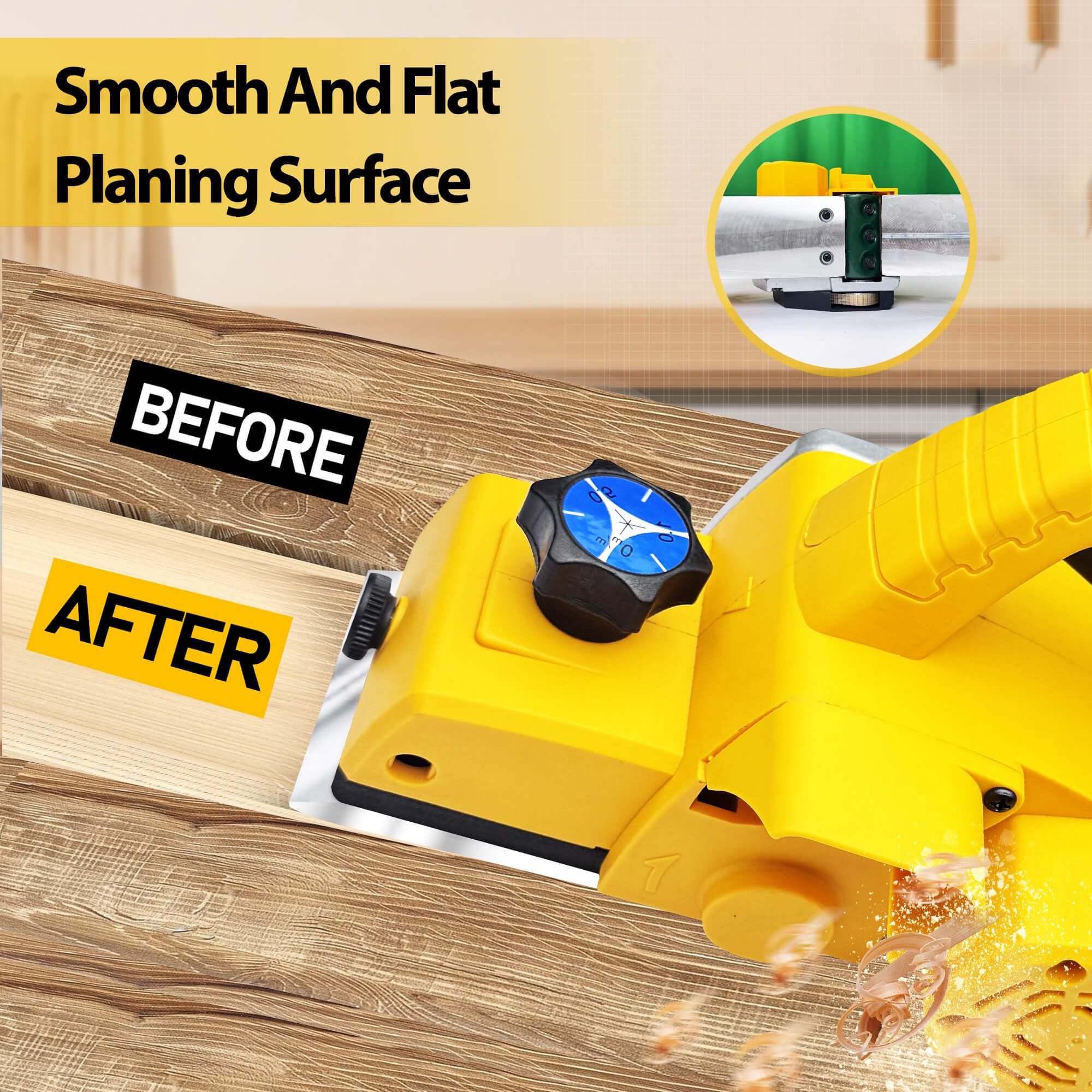 Mroace Cordless Handheld Planer for Woodworking