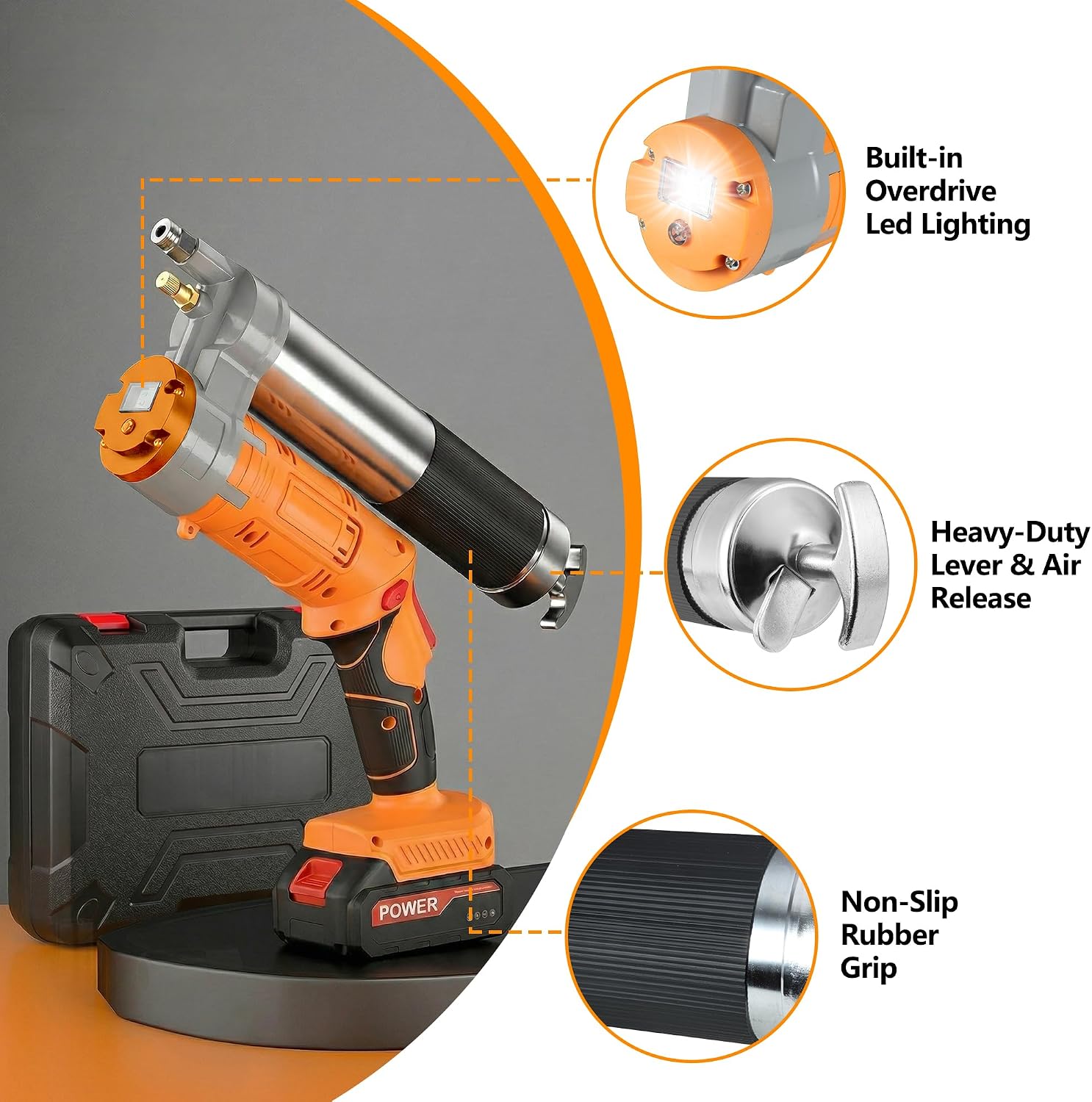 Mroace Cordless High Pressure Electric Grease Gun Kit