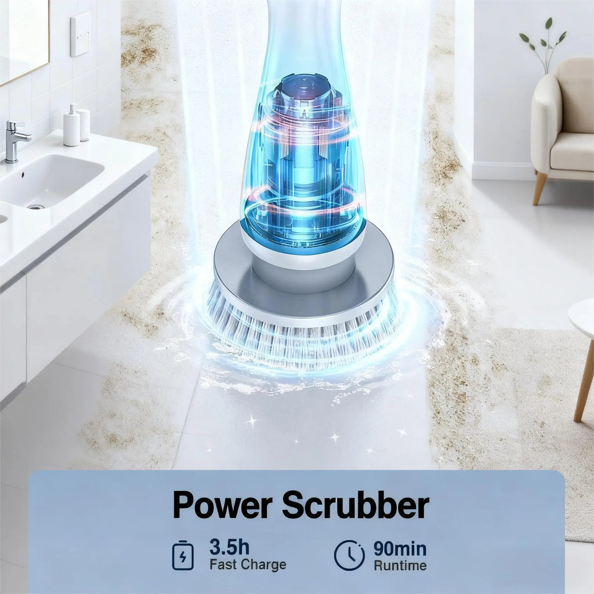 Mroace Cordless Multi Speed Electric Spin Scrubber