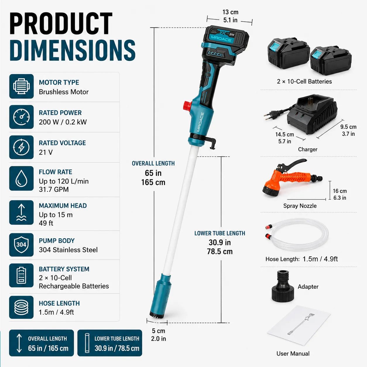 Mroace Cordless Portable Water Transfer Pump