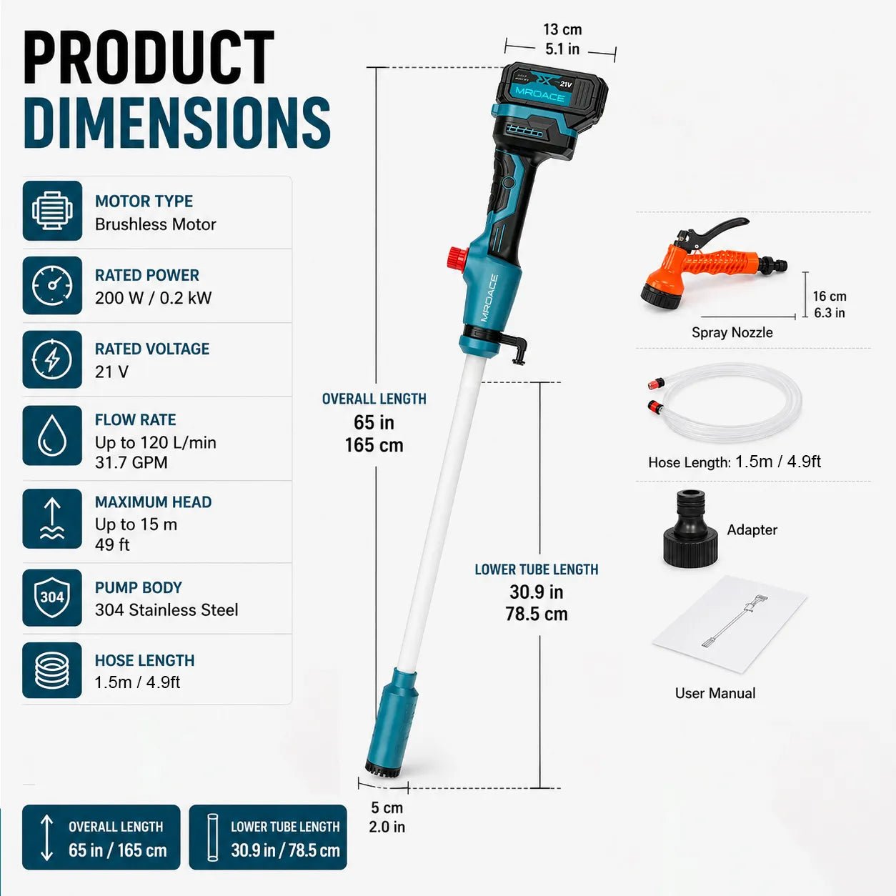 Mroace Cordless Portable Water Transfer Pump