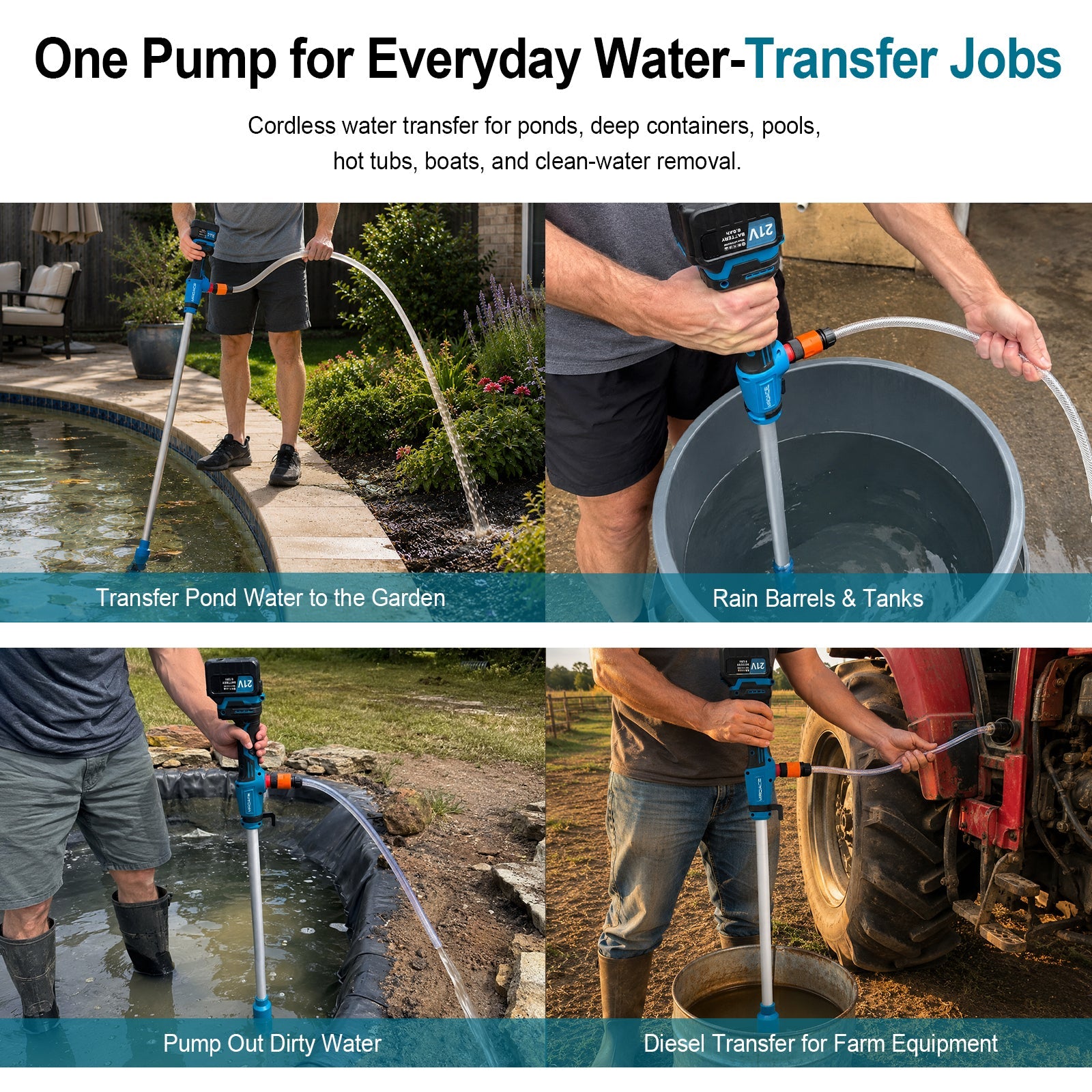 Mroace Cordless Portable Water Transfer Pump