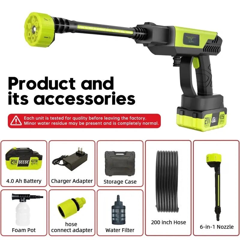 Mroace Cordless Pressure Washer with Portable Bottle and Charger Base