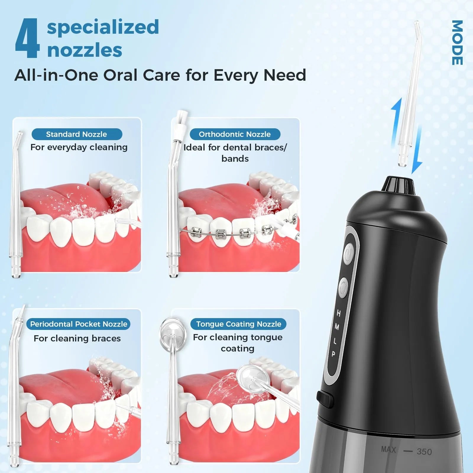 Mroace Cordless Rechargeable Water Dental Flosser